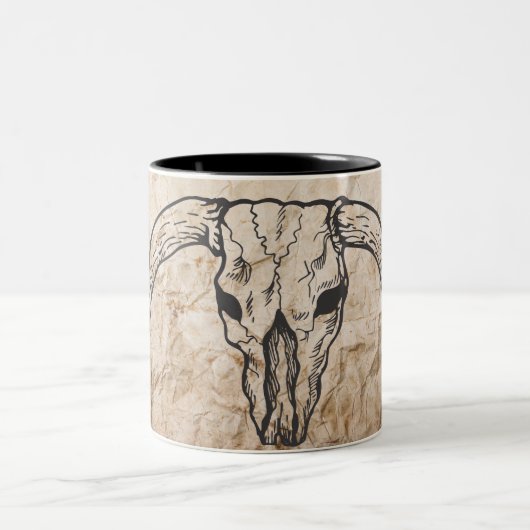 Texas Longhorn Bull Skull Tweekleurige Koffiemok (Center)