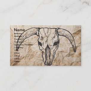Texas Longhorn Bull Skull Visitekaartje