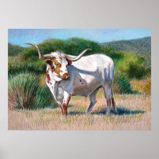 Texas Longhorn Bull Western Art Animal Poster (Voorkant)