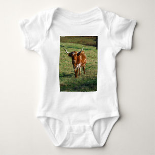 Texas Longhorn Cattle Cow Foto Rustic Romper