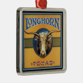 Texas Longhorn Cattle Metalen Ornament (Rechts)