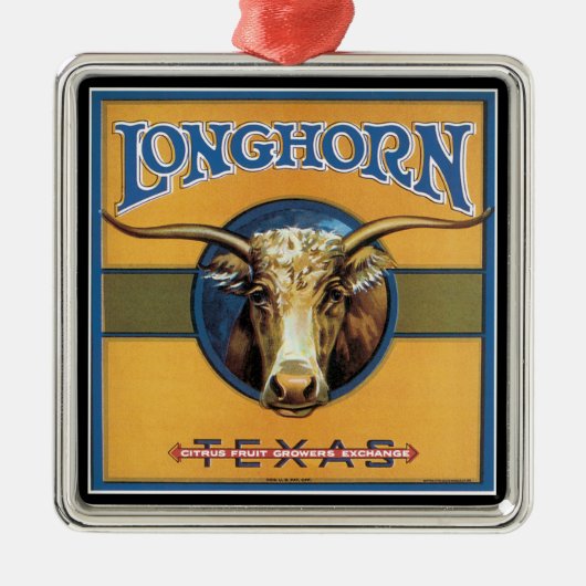 Texas Longhorn Cattle Metalen Ornament (Voorkant)