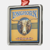 Texas Longhorn Cattle Metalen Ornament (Links)