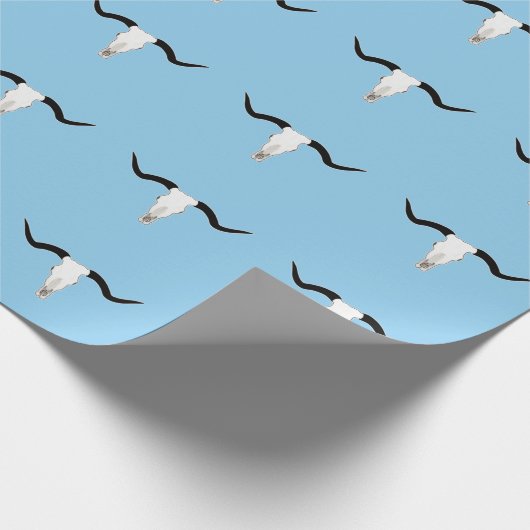 Texas Longhorn Cattle Skull - Horns Pattern Cadeaupapier (Hoek)