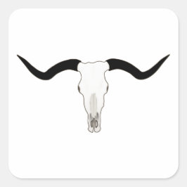 Texas Longhorn Cattle Skull - Horns Vierkante Sticker