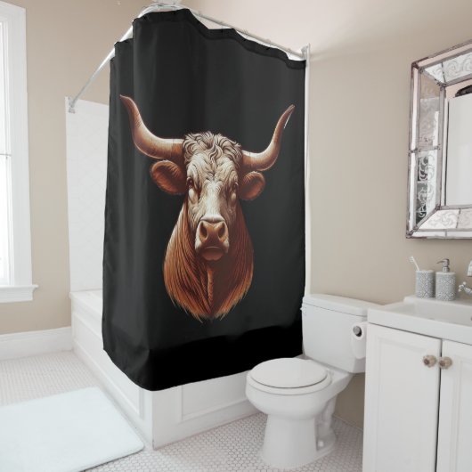 Texas Longhorn Douchegordijn (In situ)
