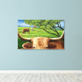 Texas Longhorn gewikkeld canvas (Insitu (Houten vloer))