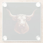 Texas Longhorn Glazen Onderzetter (Achterkant)