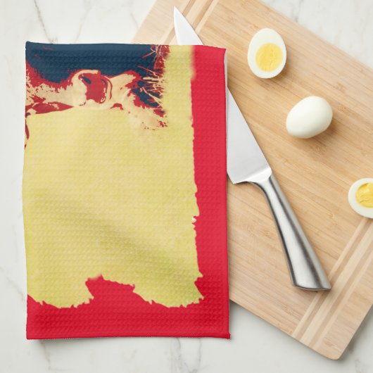 Texas Longhorn Gold en Red Kitchen Towel Theedoek (Quarter Fold)