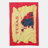 Texas Longhorn Gold en Red Kitchen Towel Theedoek (Verticaal)