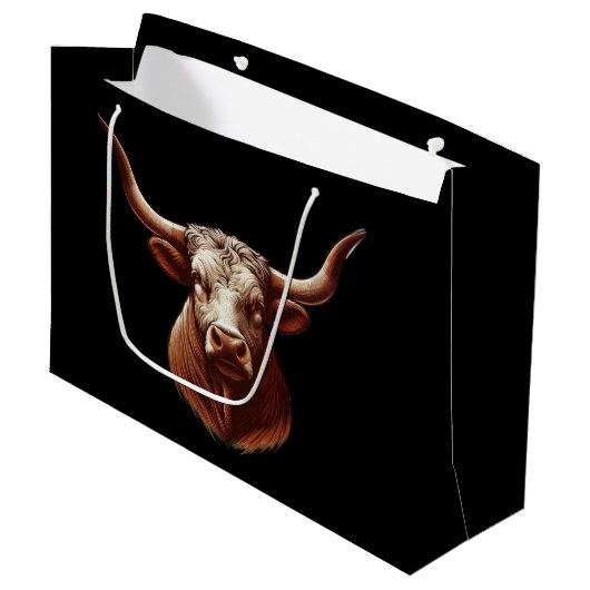 Texas Longhorn Groot Cadeauzakje (Voorkant Gekanteld)