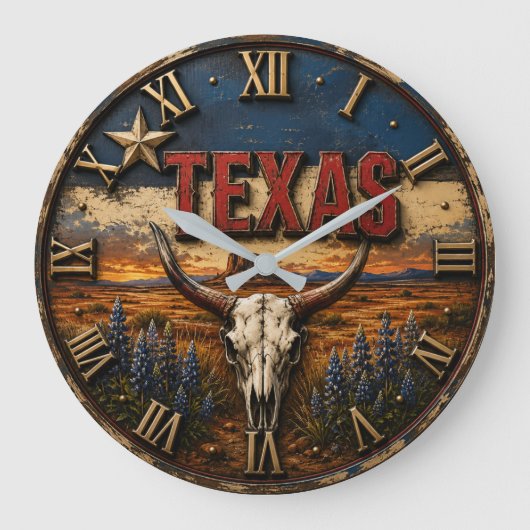 Texas Longhorn Grote Klok (Voorkant)