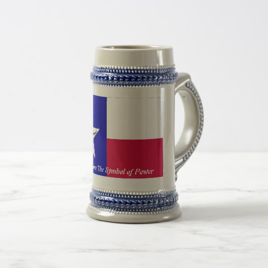 Texas Longhorn het symbool van Power Beer Stein Bierpul (Voorkant rechts)
