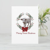 Texas Longhorn-kerstkaart Feestdagenkaart (Staand voorkant)