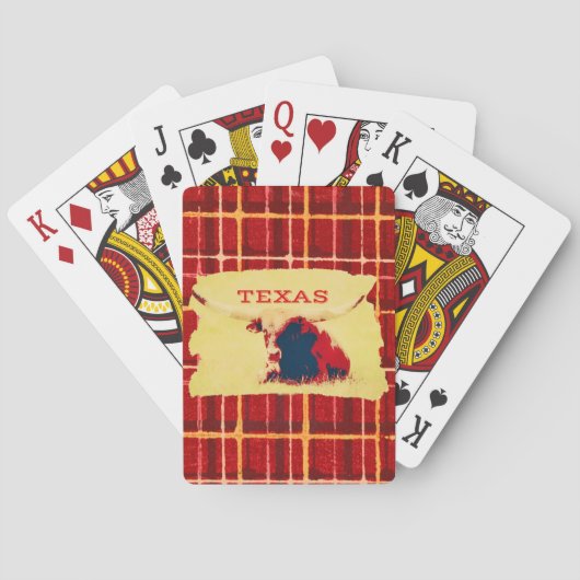 Texas Longhorn Koe Art-speelkaarten Pokerkaarten (Achterkant)