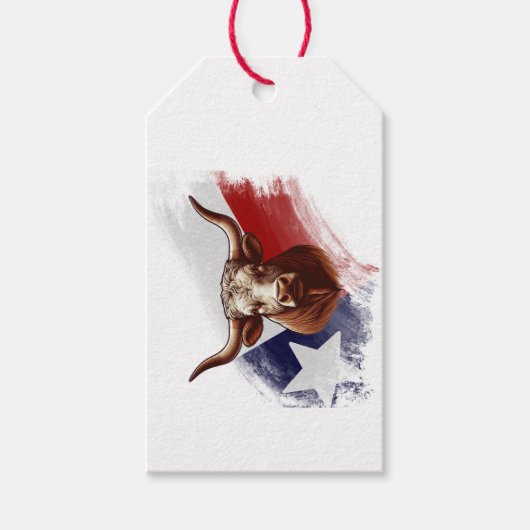 Texas longhorn koe cadeaulabel (Voorkant)