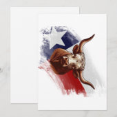Texas longhorn koe feestdagenkaart (Voorkant / Achterkant)