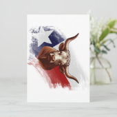 Texas longhorn koe feestdagenkaart (Staand voorkant)