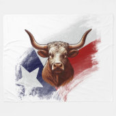 Texas longhorn koe fleece deken (Voorkant (Horizontaal))