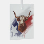 Texas longhorn koe glas ornament (Voorkant Rechts)