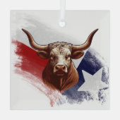 Texas longhorn koe glas ornament (Achterkant)