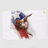 Texas longhorn koe golfhanddoek (Horizontaal)