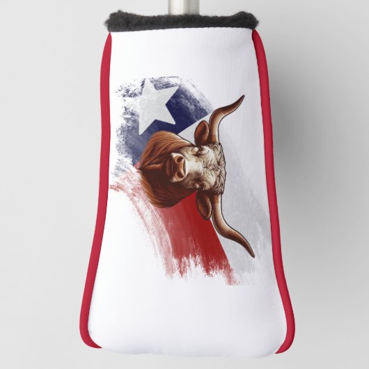 Texas longhorn koe golfheadcover (Draai 90)