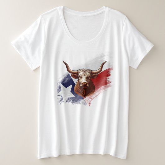 Texas longhorn koe grote maat t-shirt (Design voorkant)