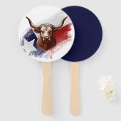 Texas longhorn koe handwaaier (Voorkant en achterkant)