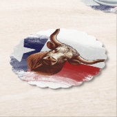 Texas longhorn koe kartonnen onderzetters (Gekanteld)