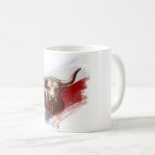 Texas longhorn koe koffiemok (Voorkant rechts)
