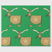 Texas Longhorn Koe met Ster Cadeaupapier (Vlak)