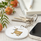 Texas Longhorn Koe met Ster Sleutelhanger (Voorkant Rechts)