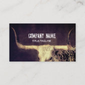 Texas longhorn koe rustiek land op maat bruin visitekaartje (Voorkant)