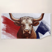 Texas longhorn koe strandlaken (Voorkant)