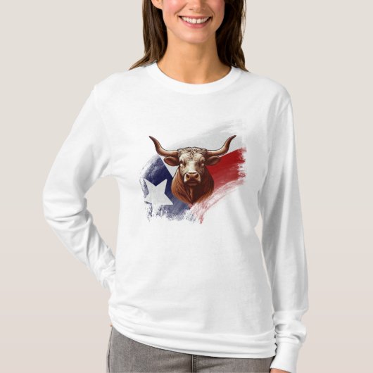 Texas longhorn koe t-shirt (Voorkant)