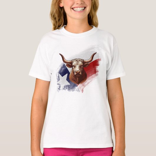 Texas longhorn koe t-shirt (Voorkant)