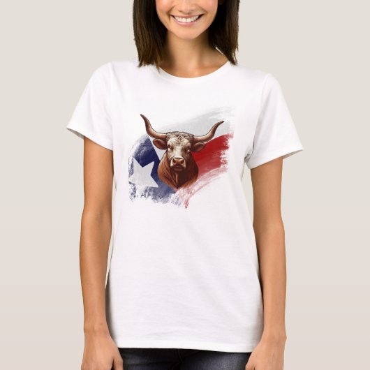 Texas longhorn koe t-shirt (Voorkant)