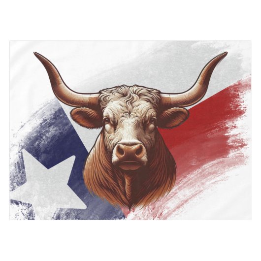 Texas longhorn koe tafelkleed (Voorkant (Horizontaal))