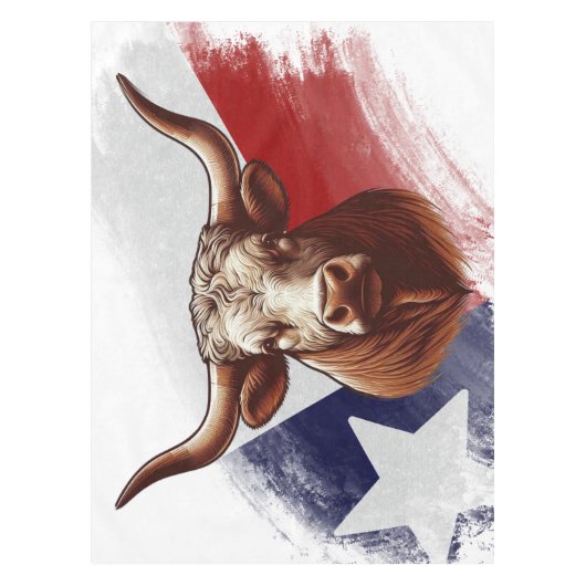 Texas longhorn koe tafelkleed (Voorkant)