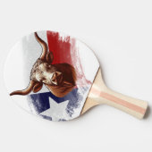 Texas longhorn koe tafeltennisbatje (Zijkant)