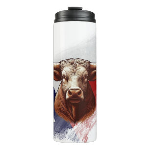 Texas longhorn koe thermosbeker