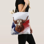 Texas longhorn koe tote bag (Dichtbij)