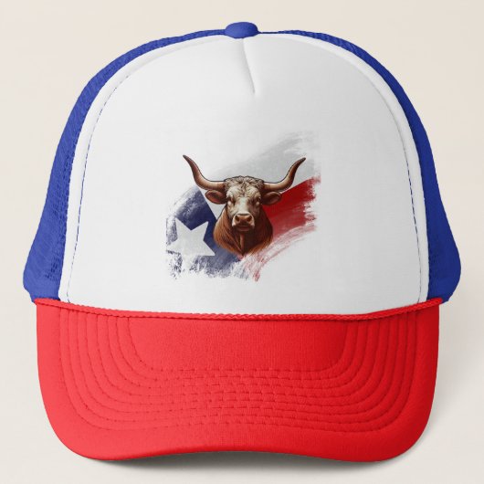 Texas longhorn koe trucker pet (Voorkant)
