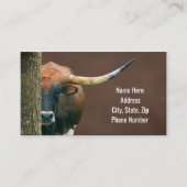 Texas Longhorn Koe Visitekaartjes (Voorkant)