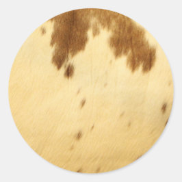 Texas Longhorn Koeienhuid Dierenbont Print Patroon Ronde Sticker