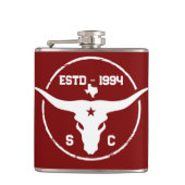 Texas Longhorn Monogram Eerste Letters Heupfles (Voorkant)