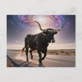Texas Longhorn on the Highway Briefkaart (Voorkant)