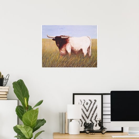 Texas Longhorn Poster (Thuiskantoor)