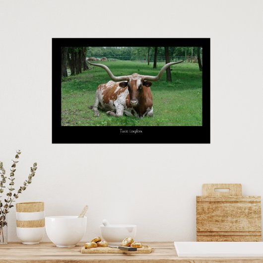 Texas Longhorn Poster Print (Keuken)